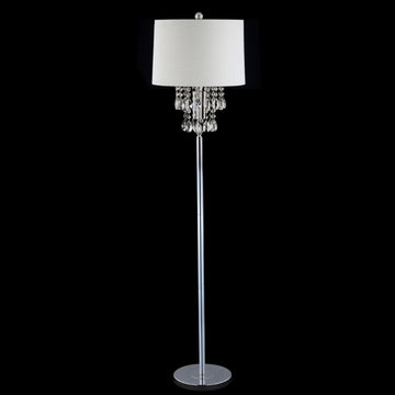 Abigail 61" Crystal / Metal LED Floor Lamp - JONATHAN Y
